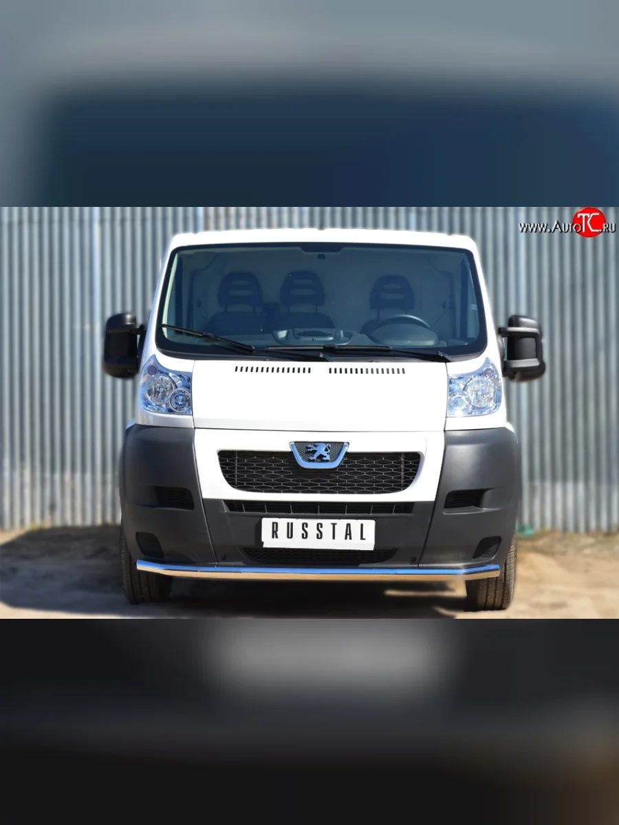 Одинарная защита переднего бампера диаметром 63 мм L1H1 (рестайлинг) SLITKOFF Peugeot Boxer 250 (2006-2014)  в Керчи Республика Крым