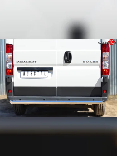 Одинарная защита заднего бампера из трубы диаметром 63 мм L1H1 (рестайлинг) SLITKOFF Peugeot Boxer  250 (2006-2014)