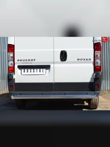 Одинарная защита заднего бампера из трубы диаметром 76 мм L1H1 (рестайлинг) SLITKOFF Peugeot Boxer  250 (2006-2014)