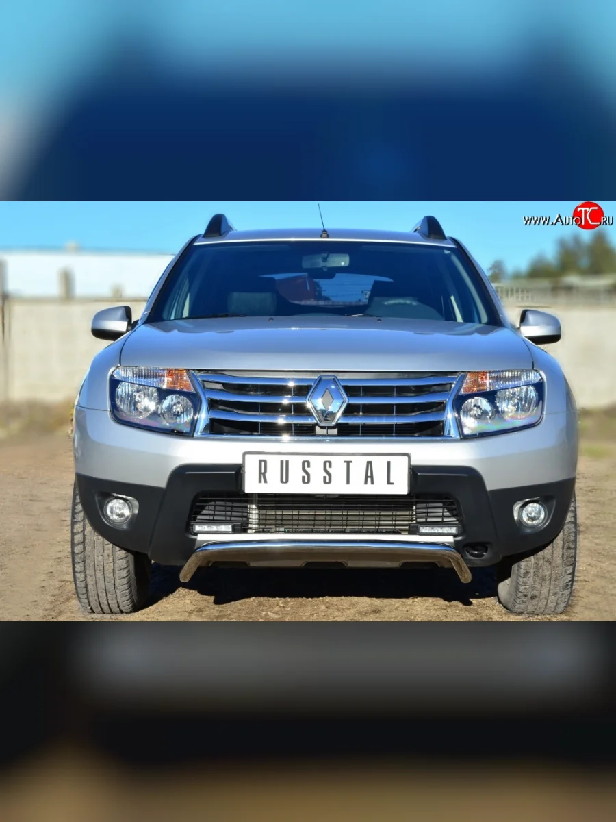 Защита переднего бампера (Ø42 мм, нержавейка, 4х4) SLITKOFF  Renault Duster (2010-2015) HS  в Самаре Самарской области