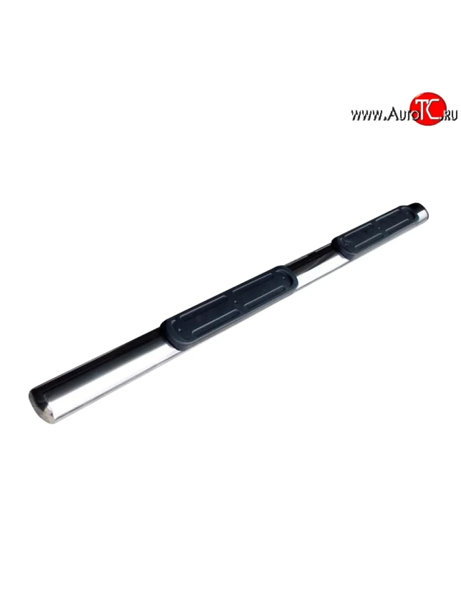 Защита порогов для ног из овальной трубы диаметром 75x42 мм с пластиковыми накладками (4x2) Russtal Renault Duster HS дорестайлинг (2010-2015)  в Самаре Самарской области