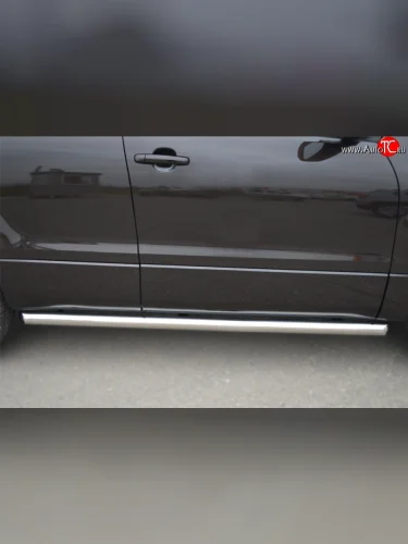 Защита порогов из круглой трубы диаметром 63 мм (5 дв.) Russtal Suzuki Grand Vitara JT 5 дверей 2-ой рестайлинг (2012-2016)