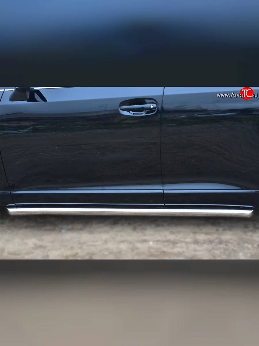 Защита порогов из круглой трубы диаметром 63 мм Russtal Toyota Venza GV10 рестайлинг (2012-2016) (Защита порогов с со скосами на торцах (вариант 1))  в Самаре Самарской области