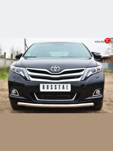 Одинарная защита переднего бампера диаметром 57 мм SLITKOFF (нержавейка полированная) Toyota Venza  GV10 (2012-2016) рестайлинг