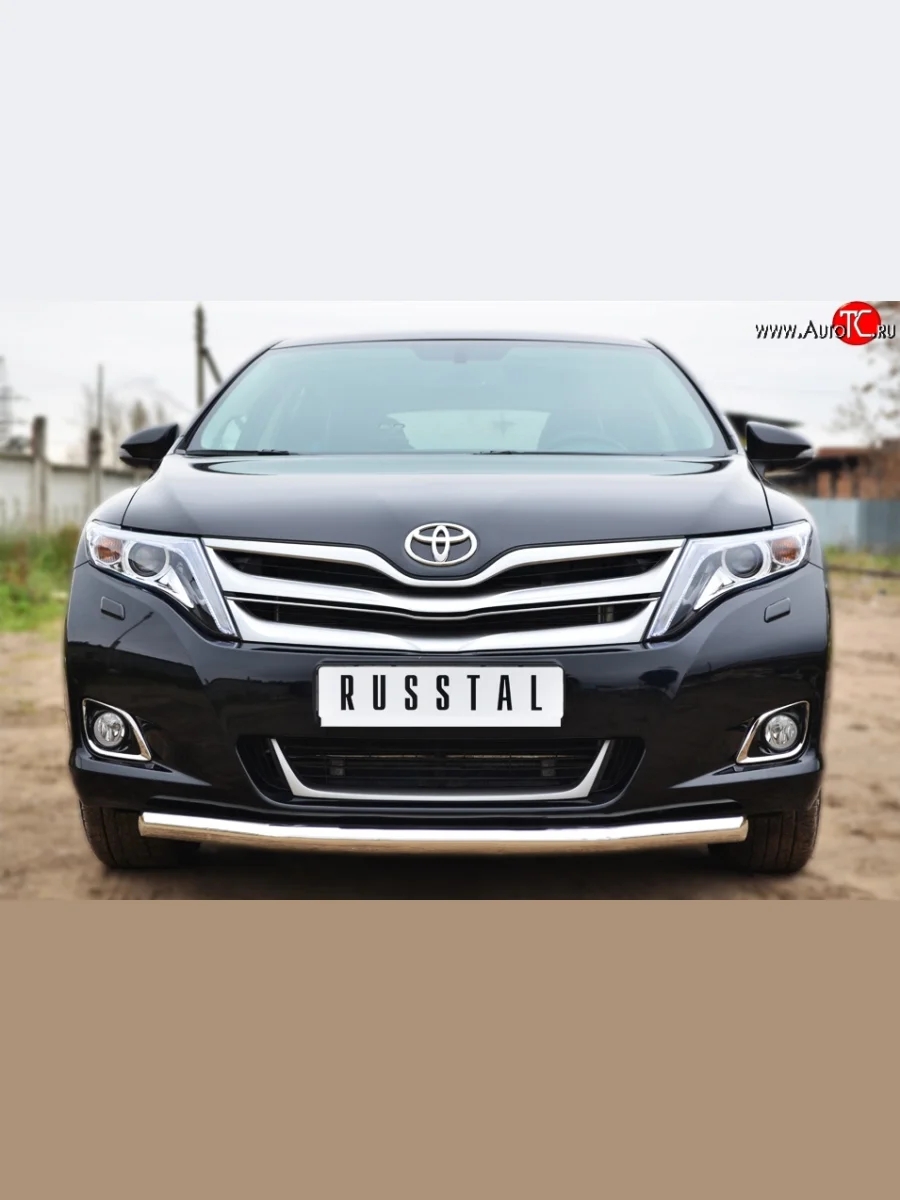 Одинарная защита переднего бампера диаметром 57 мм SLITKOFF  Toyota Venza (2012-2016) GV10 (нержавейка полированная)  в Самаре Самарской области