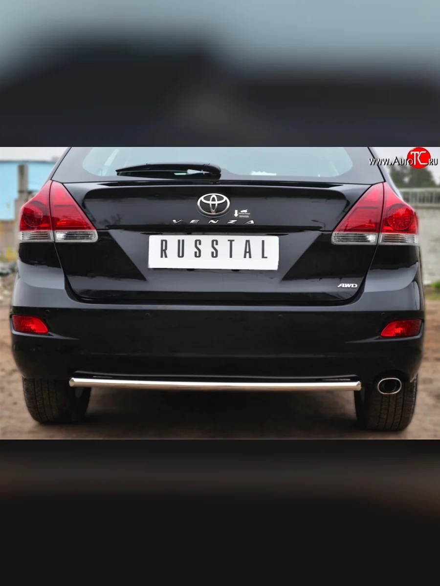 Одинарная защита заднего бампера из трубы диаметром 42 мм SLITKOFF Toyota Venza GV10 рестайлинг (2012-2016)  в Керчи Республика Крым