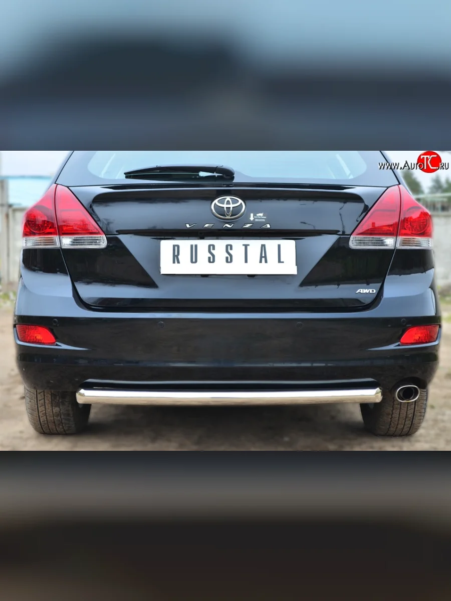 Одинарная защита заднего бампера из трубы диаметром 63 мм SLITKOFF Toyota Venza GV10 рестайлинг (2012-2016)  в Перми Пермском крае