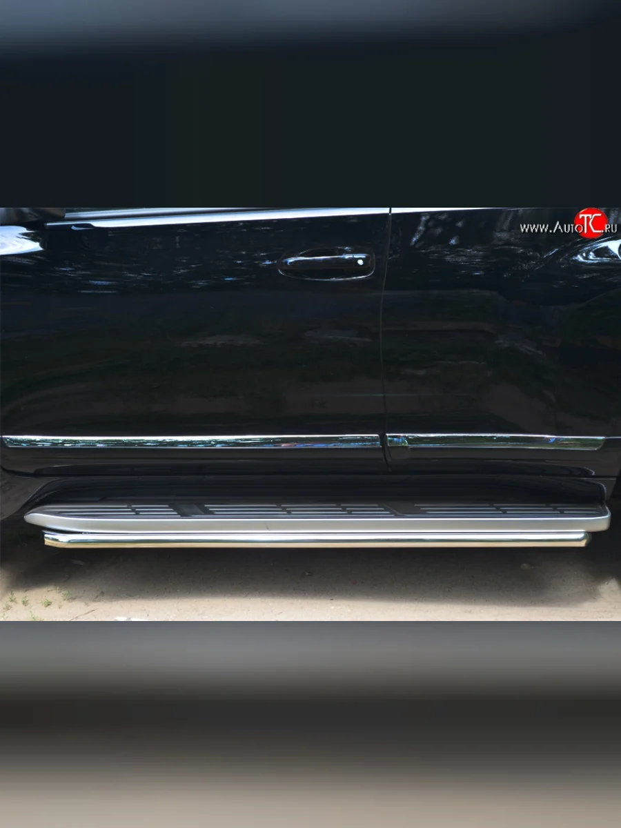Защита порогов из круглой трубы диаметром 42 мм SLITKOFF Toyota Land Cruiser Prado J150 1-ый рестайлинг (2013-2017)  В Кинешме Ивановской области