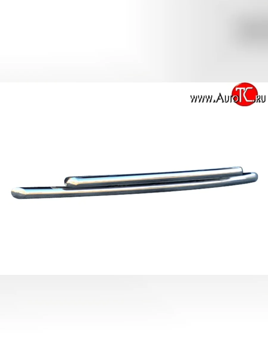 Защита переднего бампера (2 трубыØ63 мм, нержавейка) SLITKOFF Volkswagen Touareg 2 NF дорестайлинг (2010-2014)  в Керчи Республика Крым