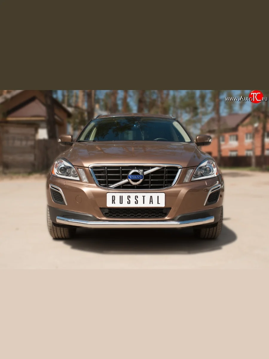 Одинарная защита переднего бампера диаметром 63 мм SLITKOFF Volvo XC60  дорестайлинг (2008-2013)  в Керчи Республика Крым