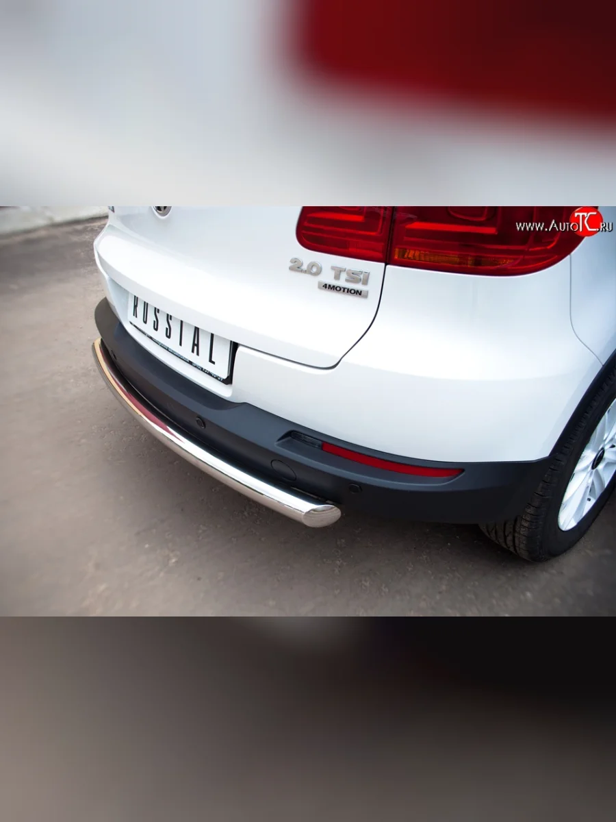 Одинарная защита заднего бампера из трубы диаметром 63 мм (Track & Field) SLITKOFF  Volkswagen Tiguan (2011-2017) NF  в Воронеже Воронежской области