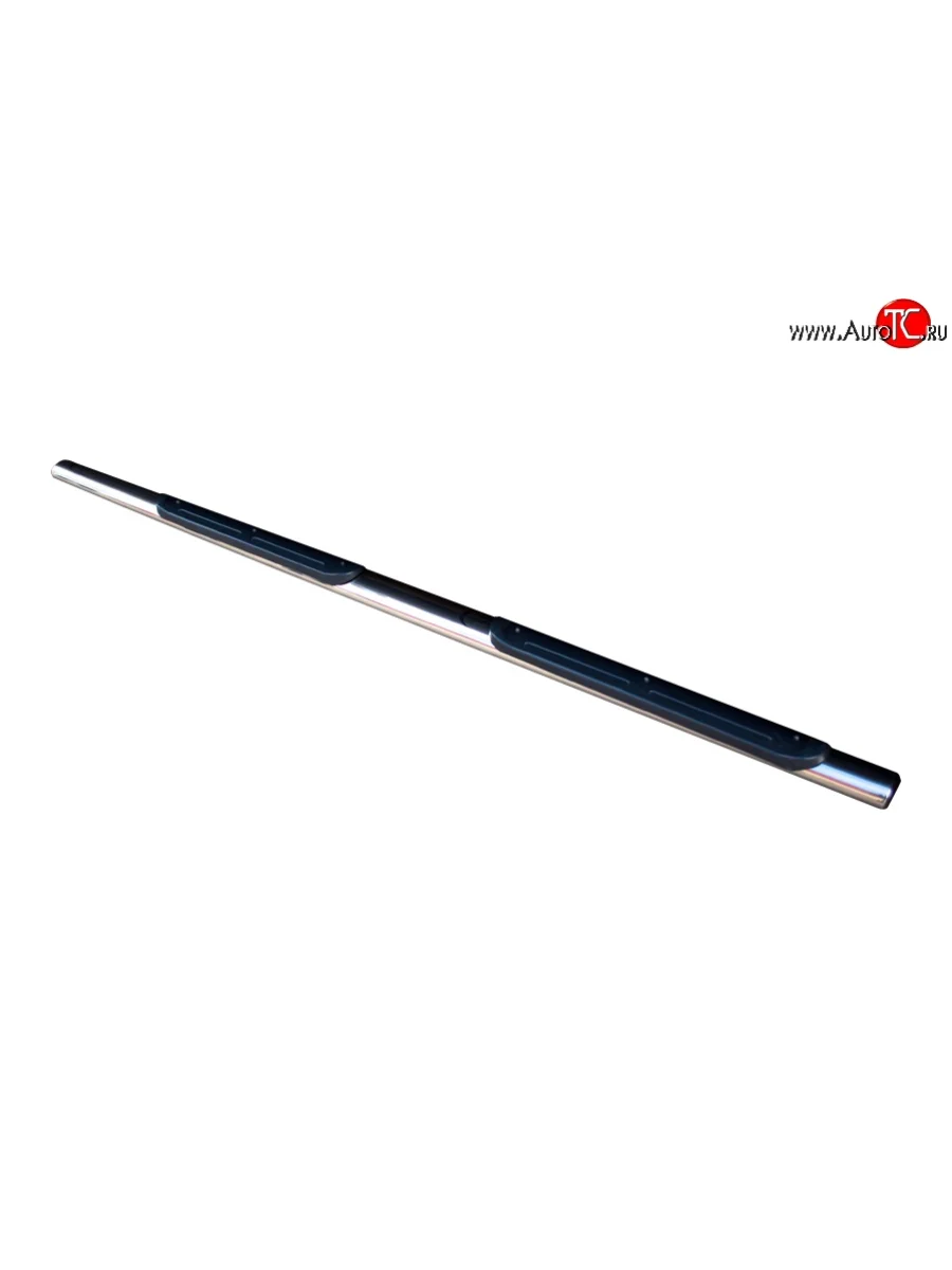 Защита порогов для ног из овальной трубы диаметром 75x42 мм с пластиковыми накладками (Sport & Style) Russtal Volkswagen Tiguan NF рестайлинг (2011-2017)  в Керчи Республика Крым