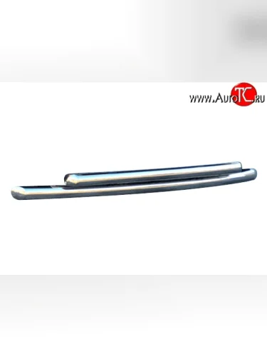 Защита переднего бампера (2 трубыØ76 мм, нержавейка) SLITKOFF Hyundai Santa Fe  CM (2009-2012) рестайлинг