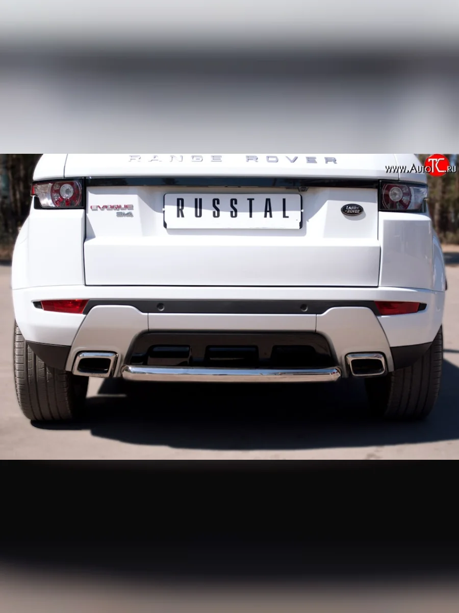 Одинарная защита заднего бампера из трубы диаметром 63 мм (Dynamic) SLITKOFF  Land Rover Range Rover Evoque (2011-2015) 1 L538  в Керчи Республика Крым