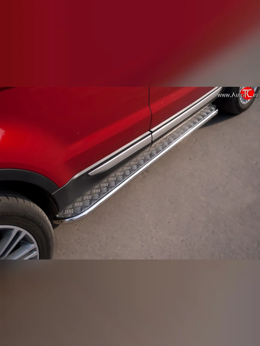 Широкая защита порогов (Prestige u Pure) Russtal Land Rover Range Rover Evoque 1 L538 дорестайлинг 5 дв. (2011-2015)  в Перми Пермском крае