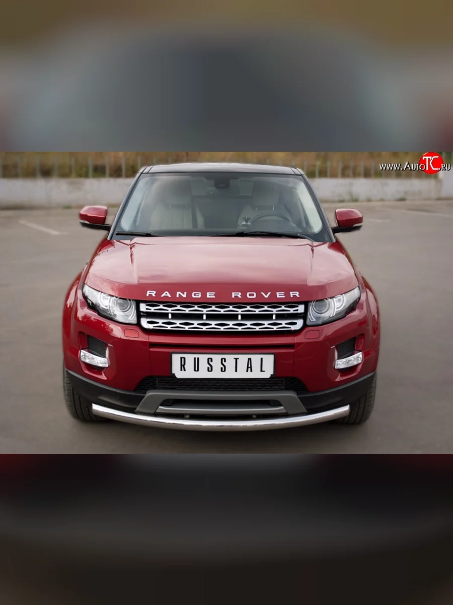 Одинарная защита переднего бампера диаметром 63 мм (Prestige u Pure) SLITKOFF Land Rover Range Rover Evoque 1 L538 дорестайлинг 5 дв. (2011-2015)  в Керчи Республика Крым