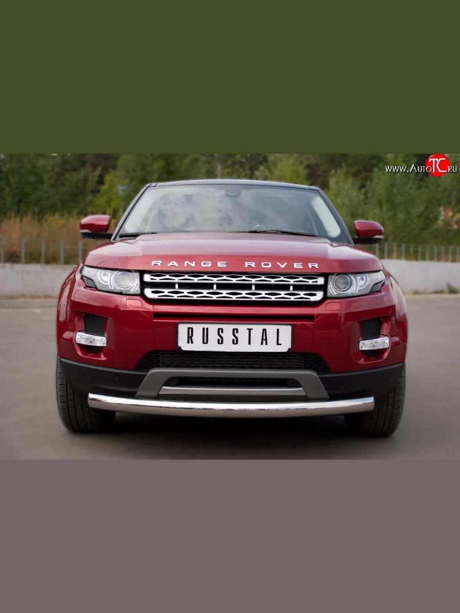Одинарная защита переднего бампера диаметром 76 мм (Prestige u Pure) SLITKOFF Land Rover Range Rover Evoque 1 L538 дорестайлинг 5 дв. (2011-2015)  в Воронеже Воронежской области