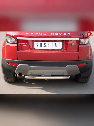Одинарная защита заднего бампера из трубы диаметром 63 мм (Prestige u Pure) SLITKOFF Land Rover Range Rover Evoque  1 L538 (2011-2015) дорестайлинг 3 дв., дорестайлинг 5 дв.