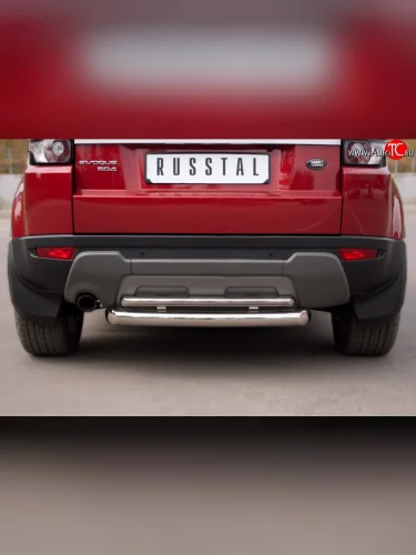 Двойная защита заднего бампера из двух труб диаметром 76 и 42 мм (Prestige u Pure) SLITKOFF Land Rover Range Rover Evoque  1 L538 (2011-2015) дорестайлинг 3 дв., дорестайлинг 5 дв.