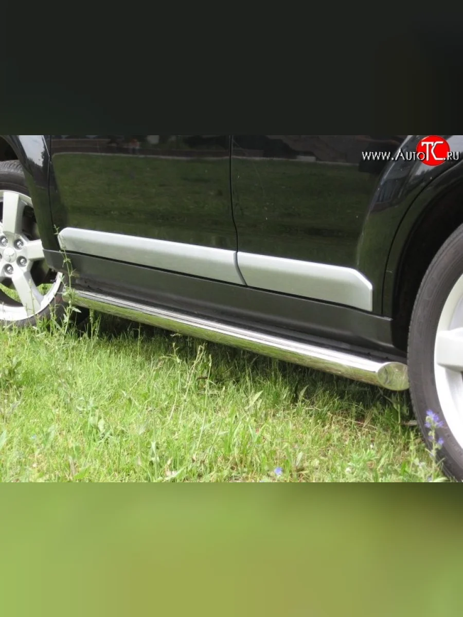 Защита порогов из круглой трубы диаметром 63 мм (дорестайлинг) SLITKOFF Mitsubishi Outlander CU (2003-2009) (Со скосами на торцах под 45°)  в Перми Пермском крае