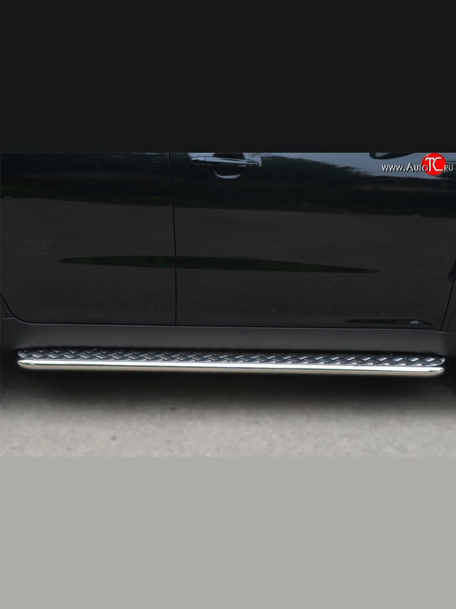 Широкая защита порогов SLITKOFF SSANGYONG Actyon дорестайлинг (2010-2013)  в Керчи Республика Крым