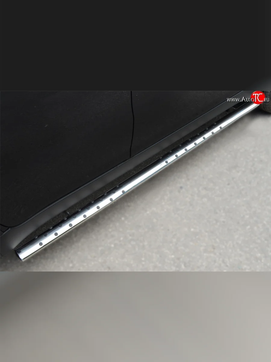 Защита порогов (Ø75x42 мм с проступью, нержавейка) Russtal SSANGYONG Actyon дорестайлинг (2010-2013)  в Керчи Республика Крым