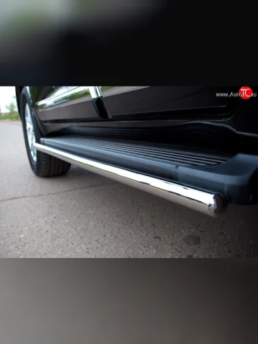 Защита порогов из круглой трубы диаметром 42 мм SLITKOFF Toyota Land Cruiser 200 1-ый рестайлинг (2012-2015)