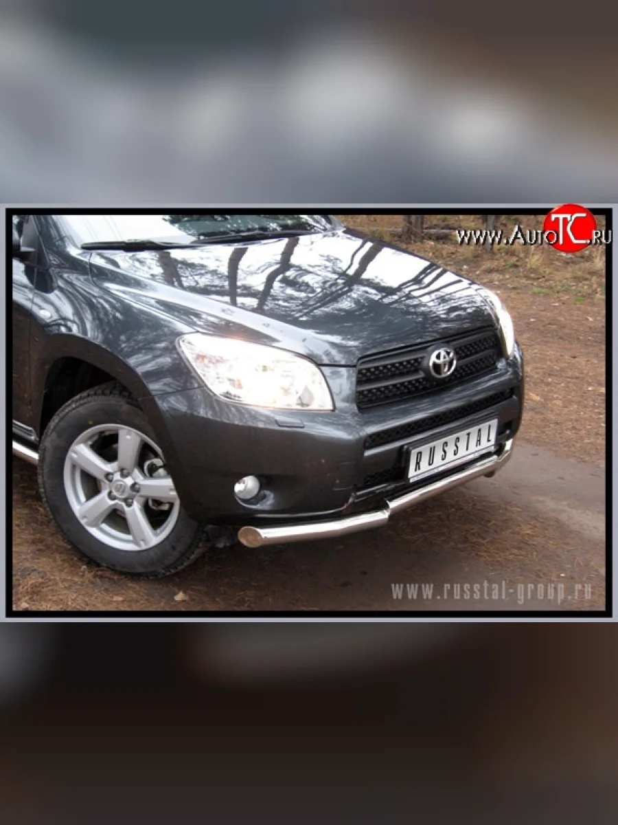Защита переднего бампера диаметром 63 мм с центральной ступенью SLITKOFF Toyota RAV4 XA305 5 дв. дорестайлинг (2005-2009)  в Самаре Самарской области