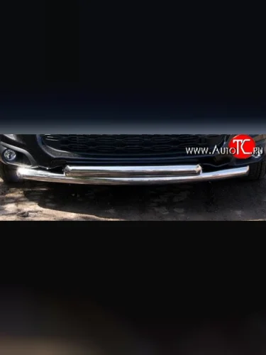 Защита переднего бампера (2 трубыØ63 мм, нержавейка) SLITKOFF CITROEN C4 aircross (2012-2017)