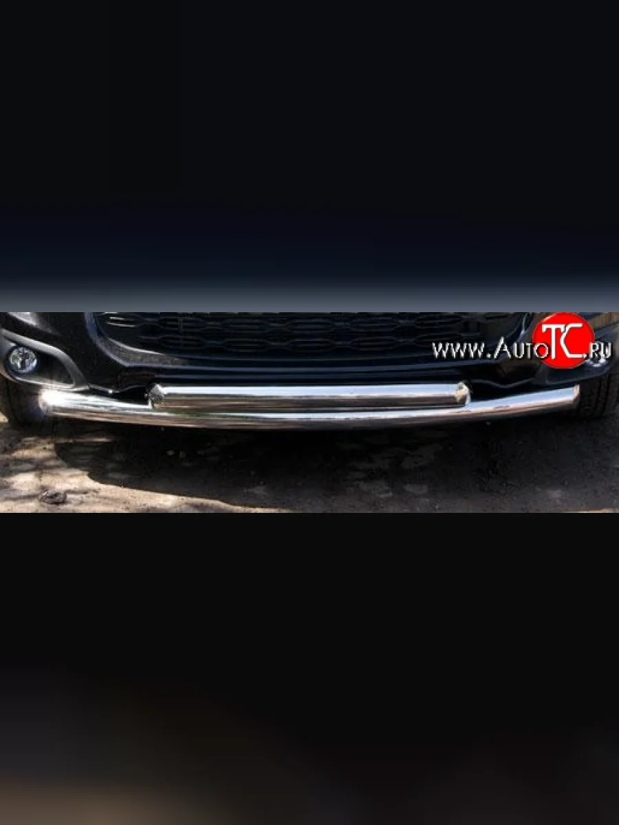 Защита переднего бампера (2 трубыØ63 мм, нержавейка) SLITKOFF CITROEN C4 aircross (2012-2017)  в Керчи Республика Крым