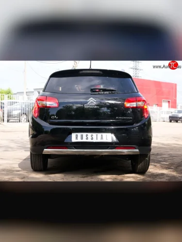 Защита заднего бампера (Ø75x42 мм, нержавейка) Russtal CITROEN C4 aircross (2012-2017)