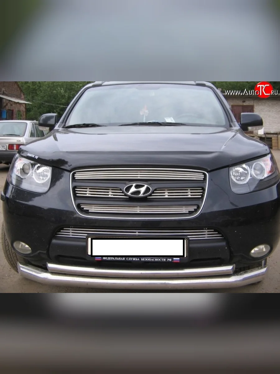 Декоративная вставка воздухозаборника Berkut Hyundai Santa Fe CM дорестайлинг (2006-2009)  в Самаре Самарской области