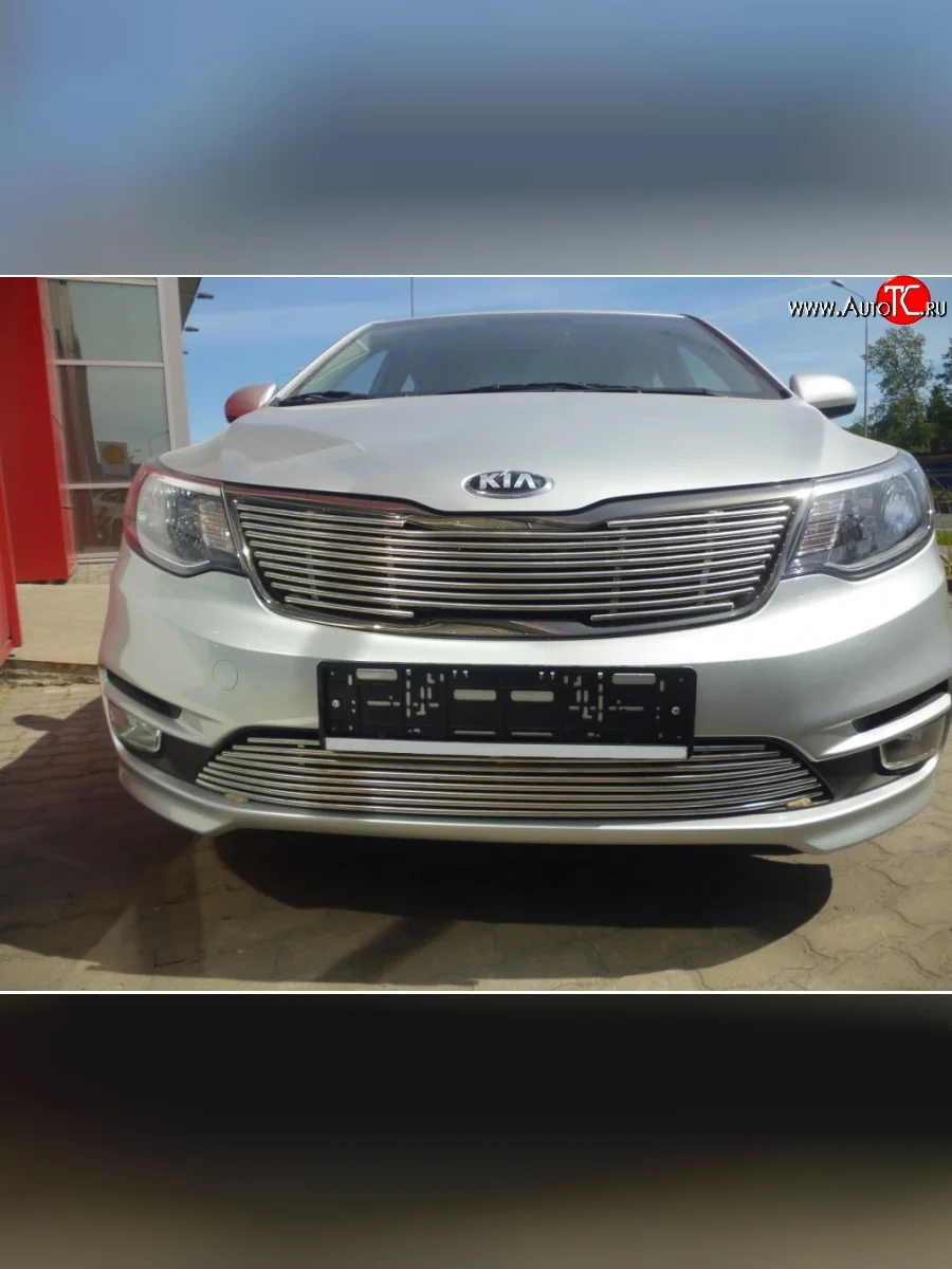 Декоративная вставка воздухозаборника Berkut KIA Rio 3 QB хэтчбек 5 дв. рестайлинг (2015-2017)  в Керчи Республика Крым