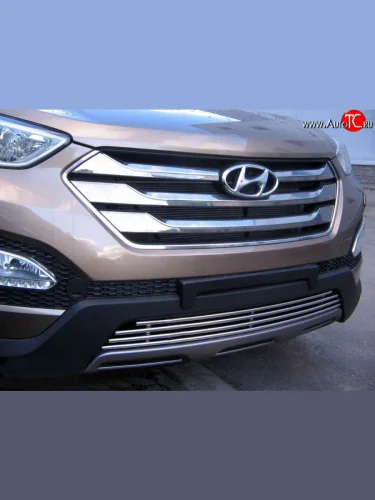 Нижняя декоративная вставка воздухозаборника Berkut Hyundai Santa Fe DM дорестайлинг (2012-2016)