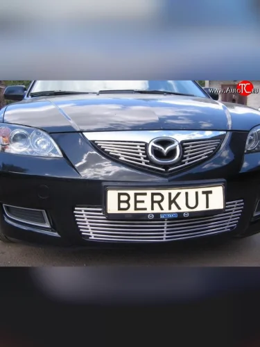 Декоративная вставка решетки радиатора Berkut Mazda 3/Axela BK дорестайлинг, хэтчбэк (2003-2006)
