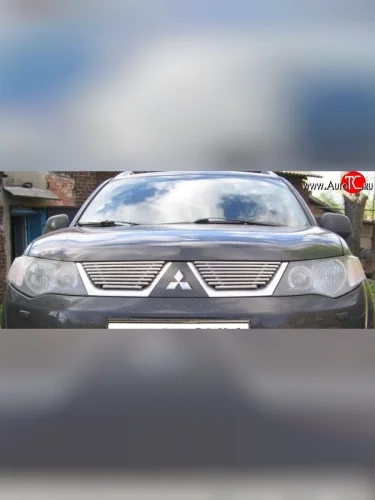 Декоративная вставка решетки радиатора (рестайлинг) Berkut Mitsubishi L200 4  рестайлинг (2013-2016)