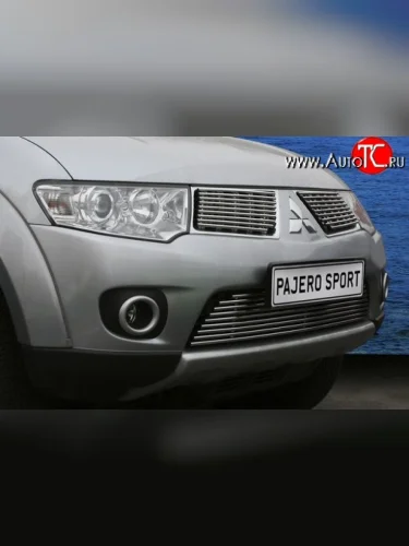 Декоративная вставка решетки радиатора Berkut Mitsubishi Pajero Sport PB дорестайлинг (2008-2013)