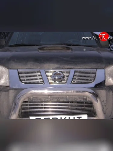 Декоративная вставка решетки радиатора Berkut Nissan Pathfinder R51 дорестайлинг (2004-2007)