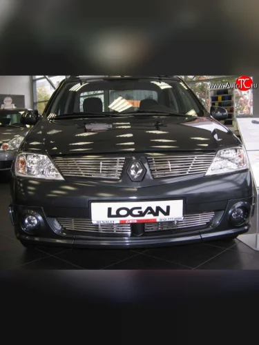 Декоративная вставка решетки радиатора Berkut Renault Logan 1 дорестайлинг (2004-2010)