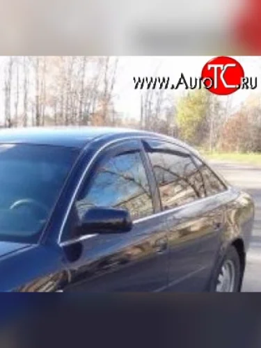 Комплект дефлекторов окон (ветровиков) 4 шт. (седан) Russtal Audi A6 C5 дорестайлинг, седан (1997-2001)