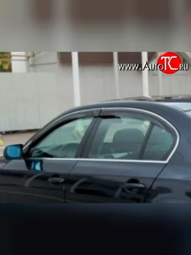 Комплект дефлекторов окон (ветровиков) 4 шт. (седан) Russtal BMW 5 серия E60 седан дорестайлинг (2003-2007)