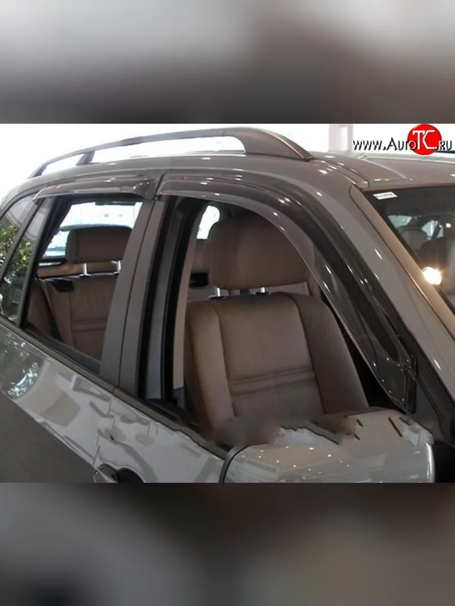 Комплект дефлекторов окон (ветровиков) 4 шт. Russtal BMW X5 E70 дорестайлинг (2006-2010)  в Самаре Самарской области