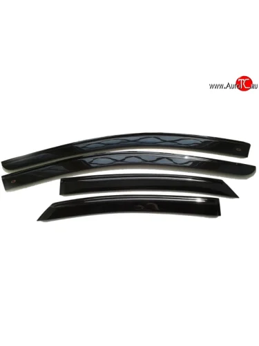 Комплект дефлекторов окон (ветровиков) 4 шт. Russtal Chevrolet Aveo T250 седан рестайлинг (2006-2011)