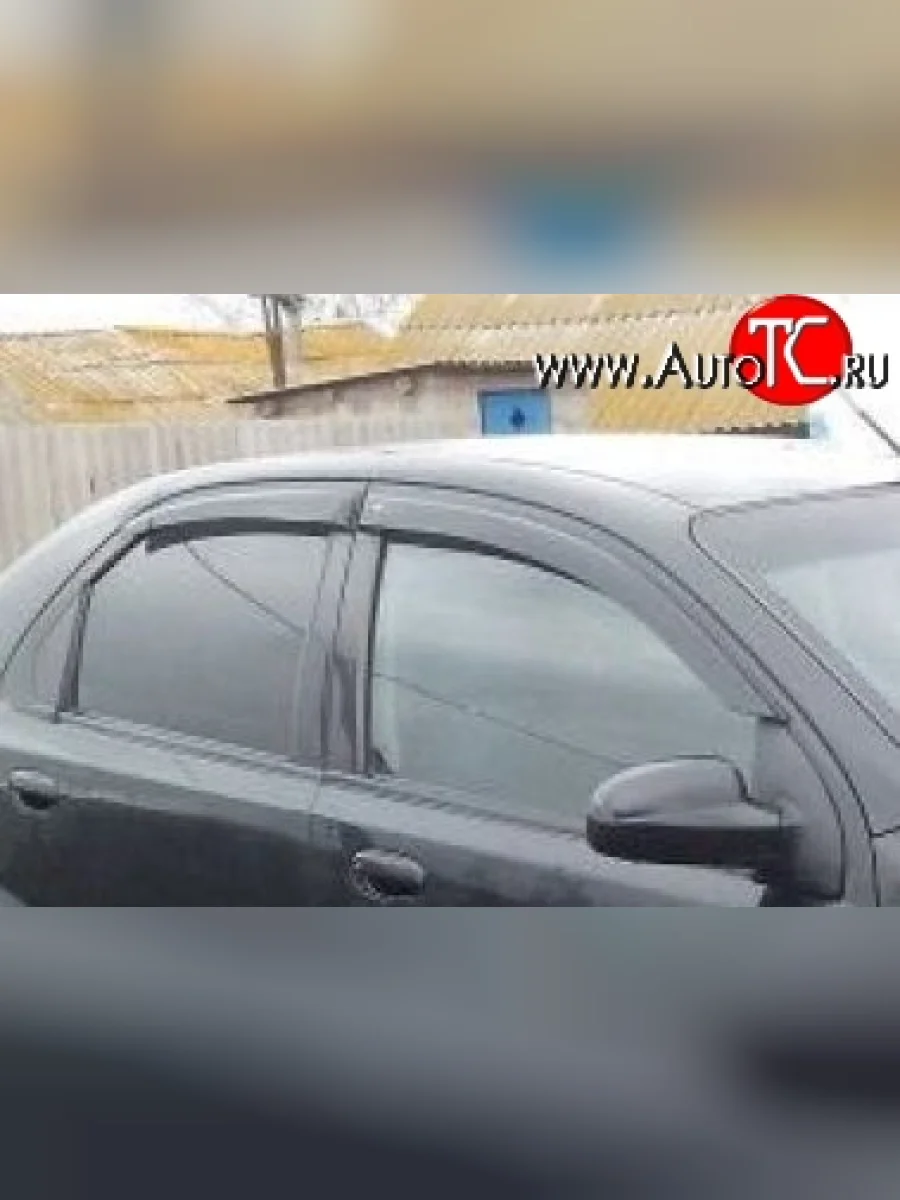 Комплект дефлекторов окон (ветровиков) 4 шт. Russtal Chevrolet Aveo T200 седан (2003-2008)  в Самаре Самарской области