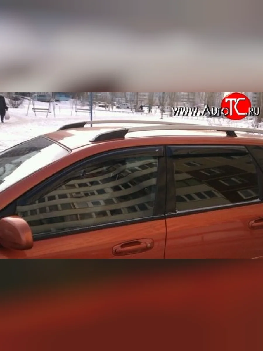Комплект дефлекторов окон (ветровиков) 4 шт. (рестайлинг) Russtal Chevrolet Aveo T200 хэтчбек 5 дв (2002-2008)  в Самаре Самарской области