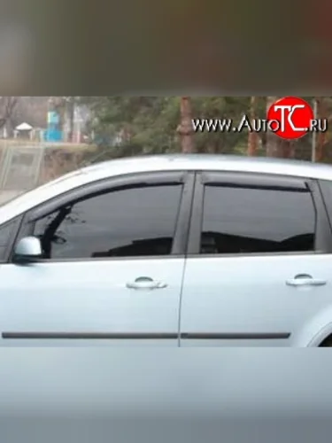 Комплект дефлекторов окон (ветровиков) 4 шт. Russtal Ford C-max Mk1 рестайлинг (2007-2010)