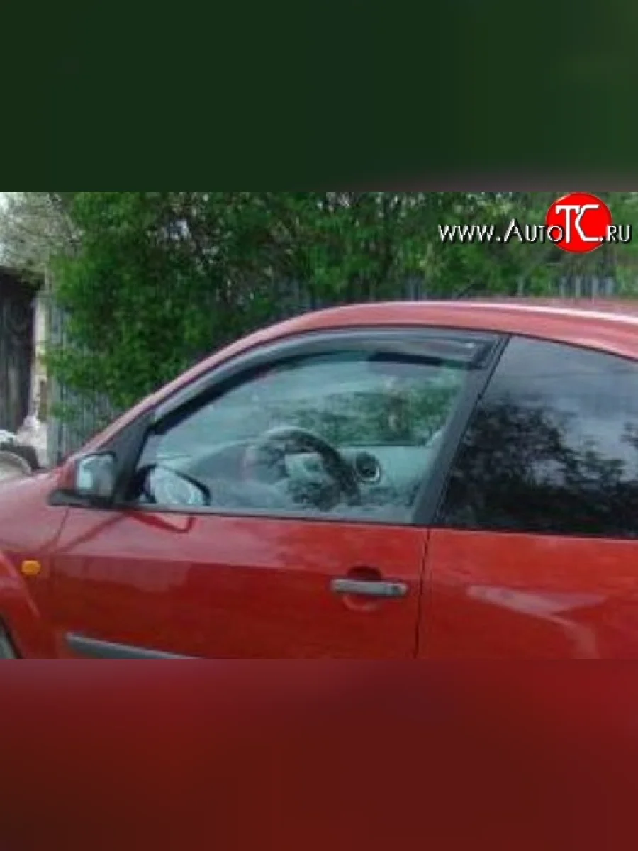 Комплект дефлекторов окон (ветровиков) 4 шт. (3 двери) Russtal Ford Fiesta 5 хэтчбэк 5 дв. рестайлинг (2005-2008)  в Самаре Самарской области