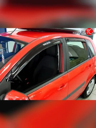 Комплект дефлекторов окон (ветровиков) 4 шт. (5 дверей) Russtal Ford Fiesta 5 хэтчбэк 5 дв. рестайлинг (2005-2008)
