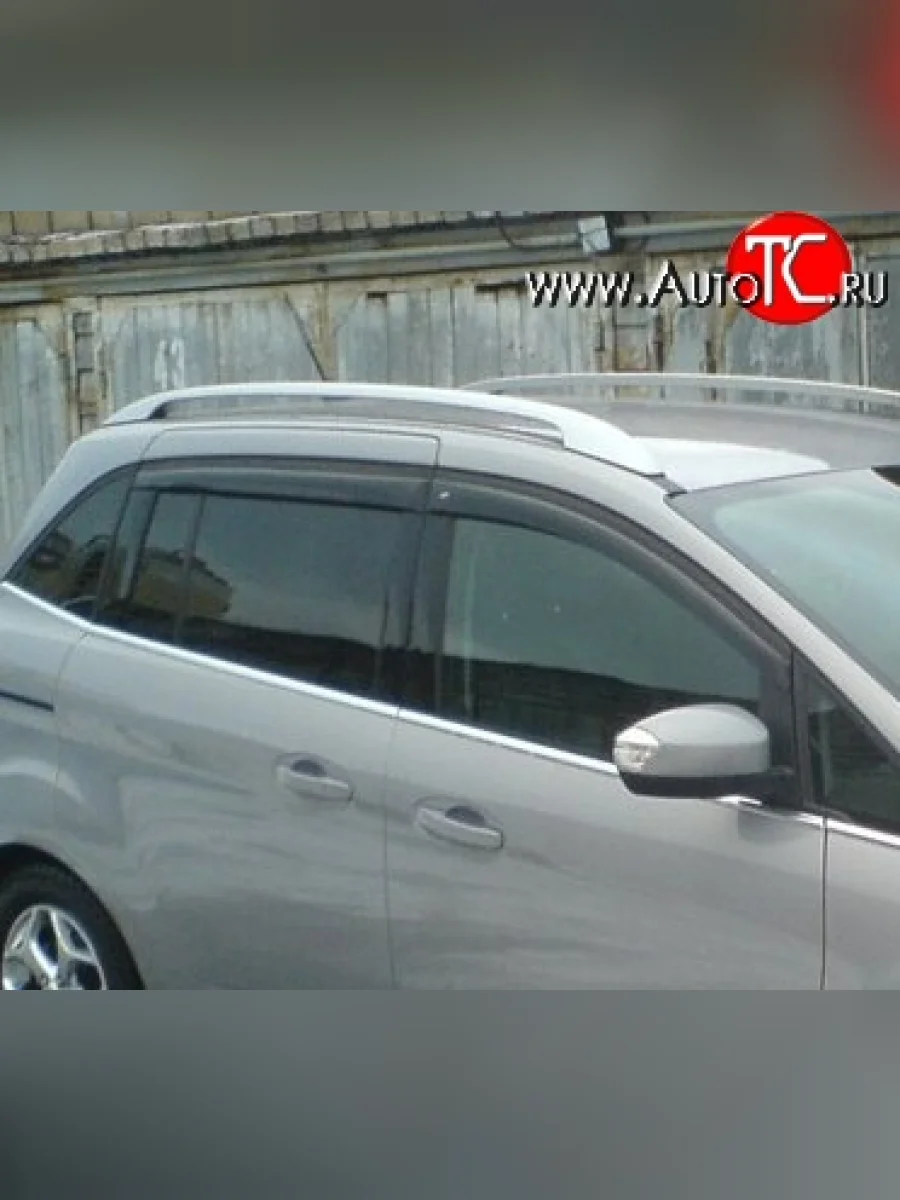 Комплект дефлекторов окон (ветровиков) 4 шт. Grand Russtal Ford C-max Mk2 дорестайлинг (2010-2015)  в Керчи Республика Крым