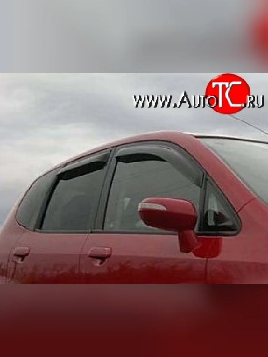 Комплект дефлекторов окон (ветровиков) 4 шт. Russtal Honda Jazz (2001-2008)  в Самаре Самарской области